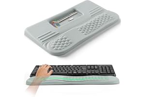 LIMOUS Keyboard Wrist Rest for Desk, Memory Foam Palm Rest for Computer, 2-Angle Adjustable Keyboard Riser with Storage Box, 
