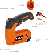 Anesty Cordless Staple Gun 2in1 Electric Stapler Nailer with 2000 Nails/Staples view 2
