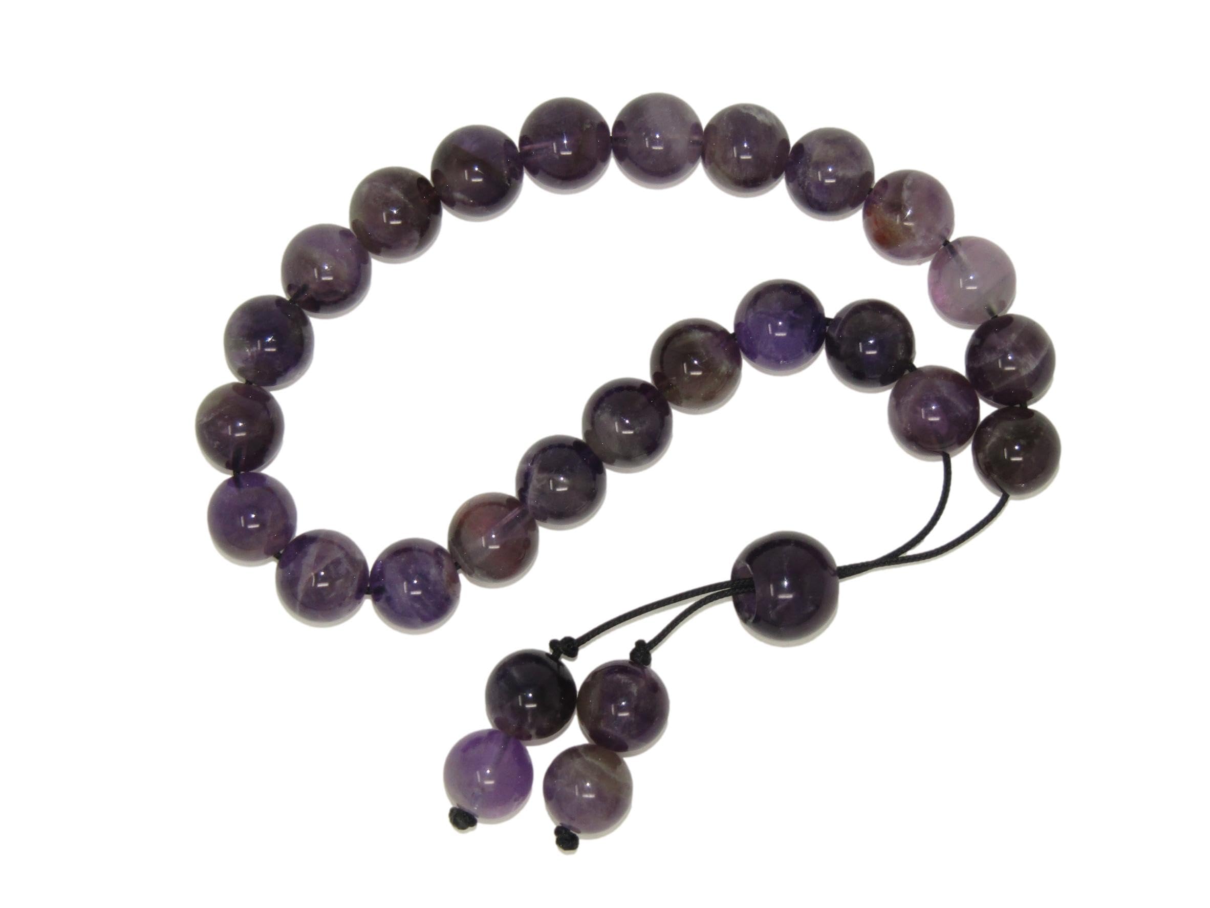 N5 AM - Greek Style Loose Strung Worry Beads 10mm Amethyst Gemstone Beads Handmade Design