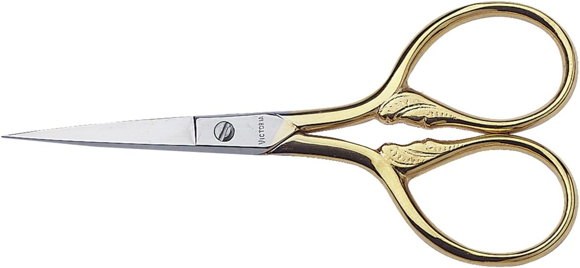 Victorinox Goldplated Embroidery Scissors, Metal, Silver, 30 x 5 x 5 cm