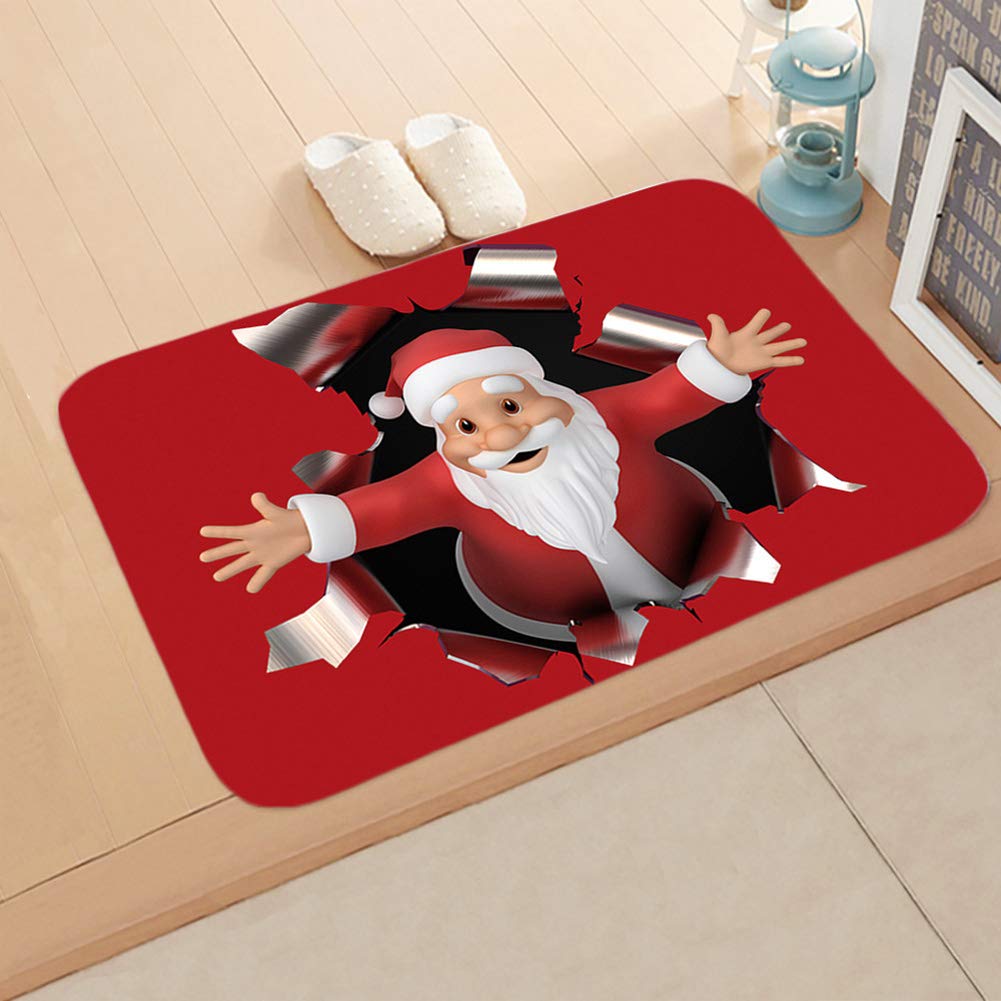 Christmas Door Mat Christmas Welcome Floor Mat Non-Slip Xmas Bathroom Mat Water Absorption Washable Christmas Decorative Doormat for Indoor Outdoor Front Door Bathroom Kitchen Doorway Entryway