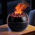 YALEDI Essential Oil Diffuser, Volcano Fire Flame Aromatherapy Diffuser, 360ml Ultrasonic Cool Mist Humidifier, Scent Aroma Diffuser with 7 Colors Light, Timer & Auto Shut-Off for Home, Room (Black)