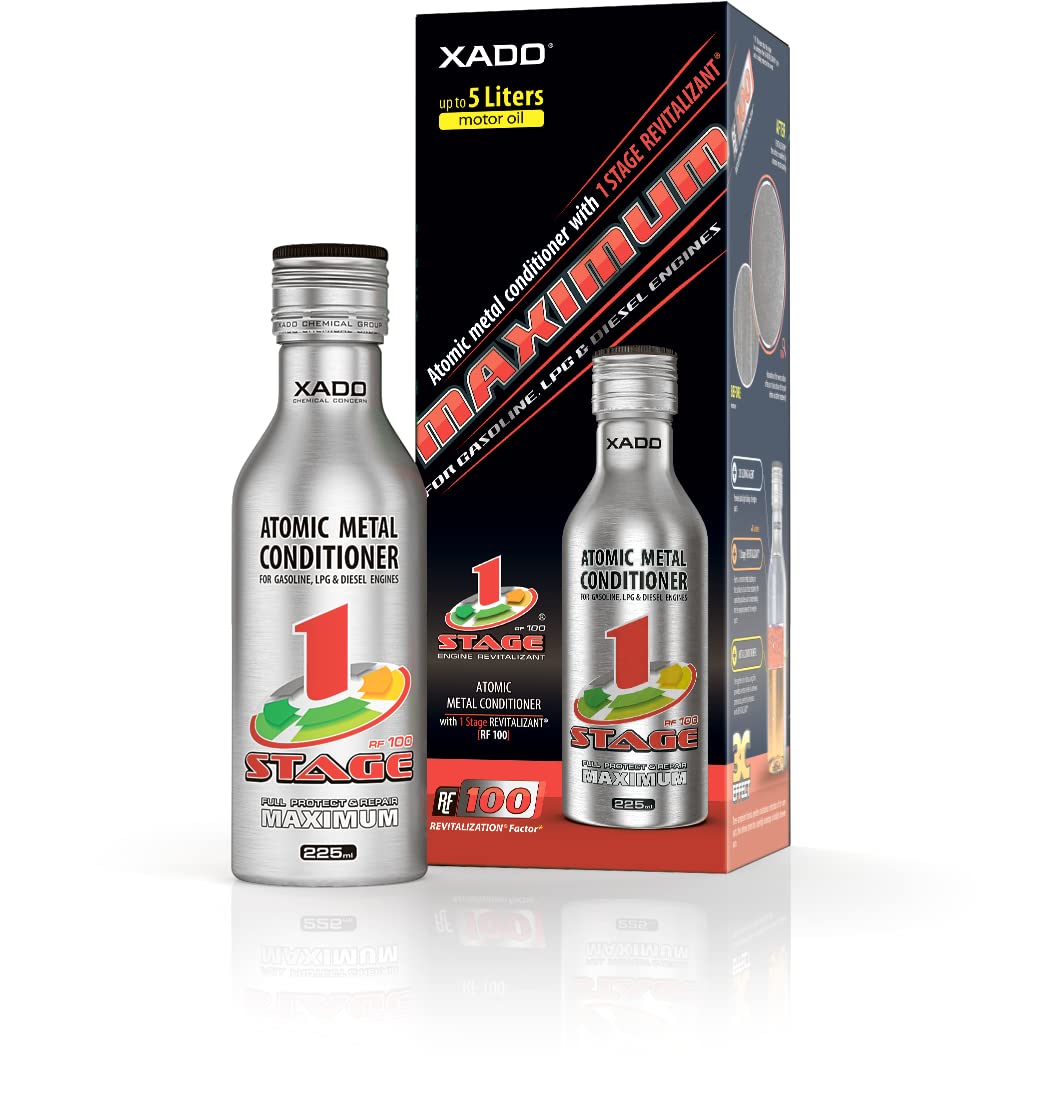 XADO Motor Oil Additive Metal Conditioner Engine Treatment - Wear Protection & Rebuilding of Worn Metal - Cars Vans Trucks - Maximum RF 100 1 Stage