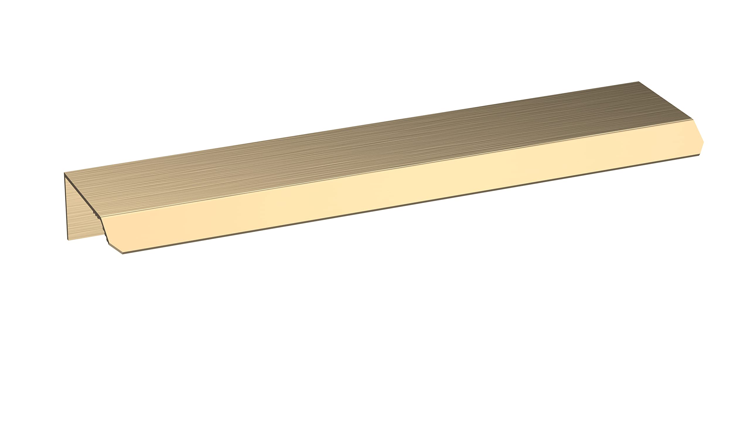 nuie H324 Modern Bathroom Furniture Finger Pull Handle, 150mm, Brushed Brass