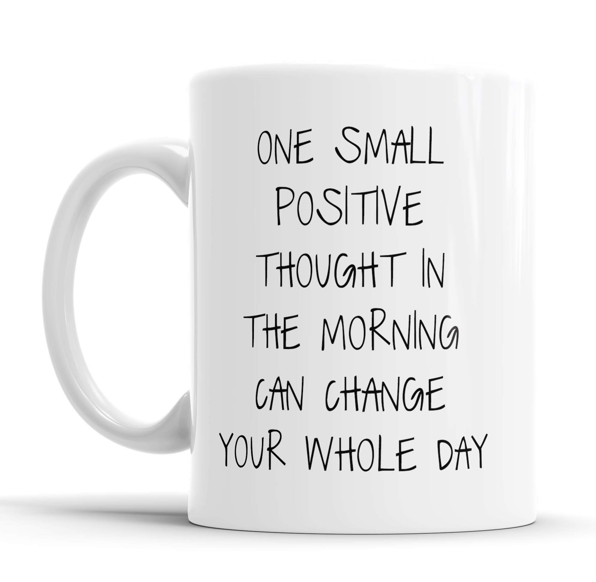 Faithful Prints One Small Positive Thought in The Morning Mug Inspirational Gift Cup Birthday Christmas, Ceramic Mugs