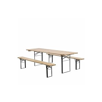 Fun Star 172468 Festzeltgarnitur, 220 x 70 cm 3-teilig, 1 Tisch, 2 Bänke