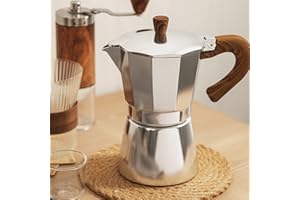 CONYEE Moka Pot, Italian Coffee Maker, Coffee Pot 6 cup/10 OZ Stovetop Espresso Maker for Gas or Electric Ceramic Stovetop Camping Manual Cuban Coffee Percolator for Cappuccino or Latte