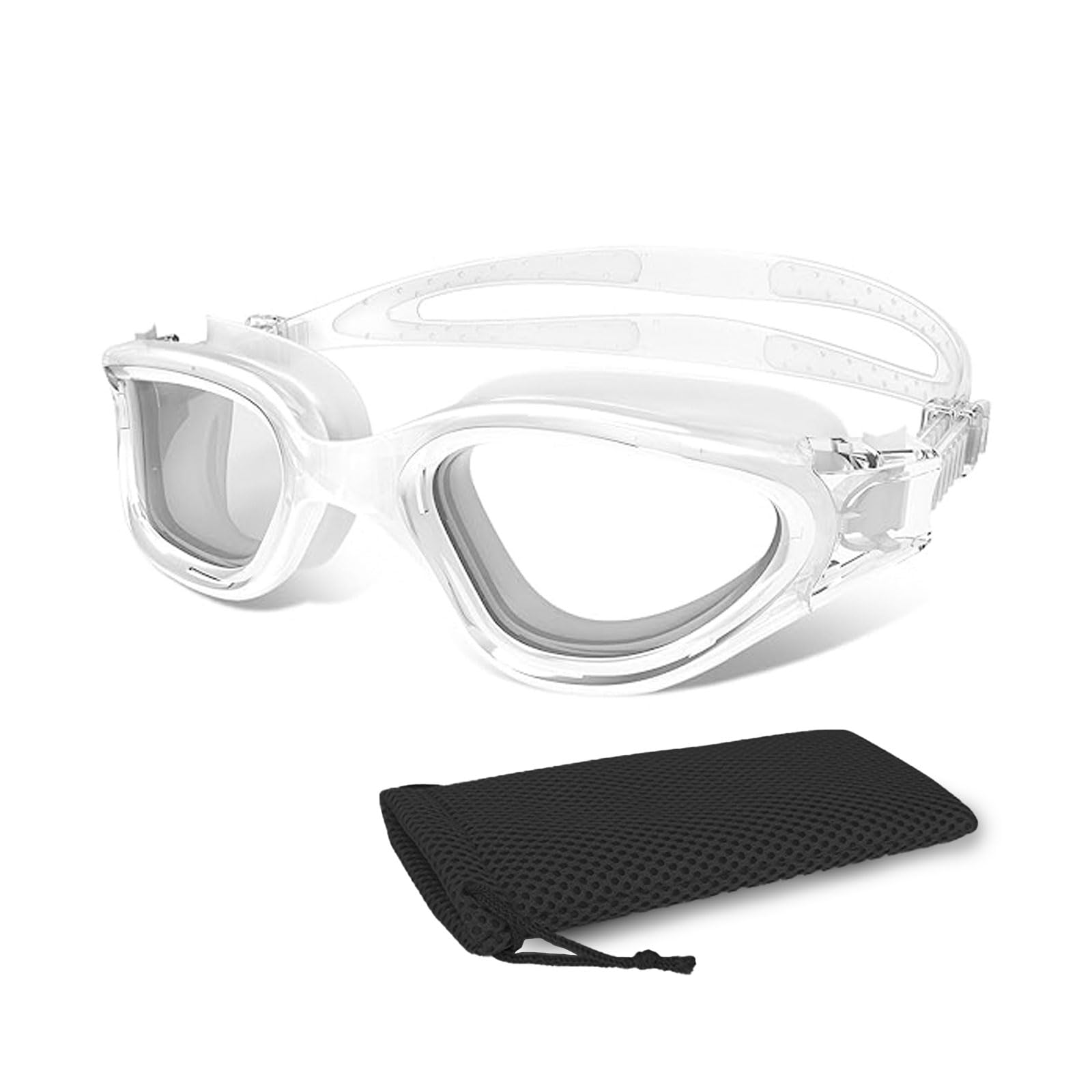 SSKHE Anti Fog Anti UV Anti Leak Swim Goggles, Swimming Goggles with Polarized or Non-Polarized Suitable for Adult Men Women Teenager, Wide View Goggles