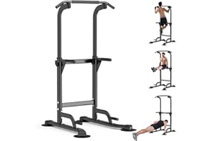 K KINGKANG Power Tower Pull Up Dip Bar For Home Gym Multi-Functional adjustable Strength Training Fitness Workout Station Chin-Ups Push-Ups Pull-Ups Dip-Ups 330LBS T055CDC