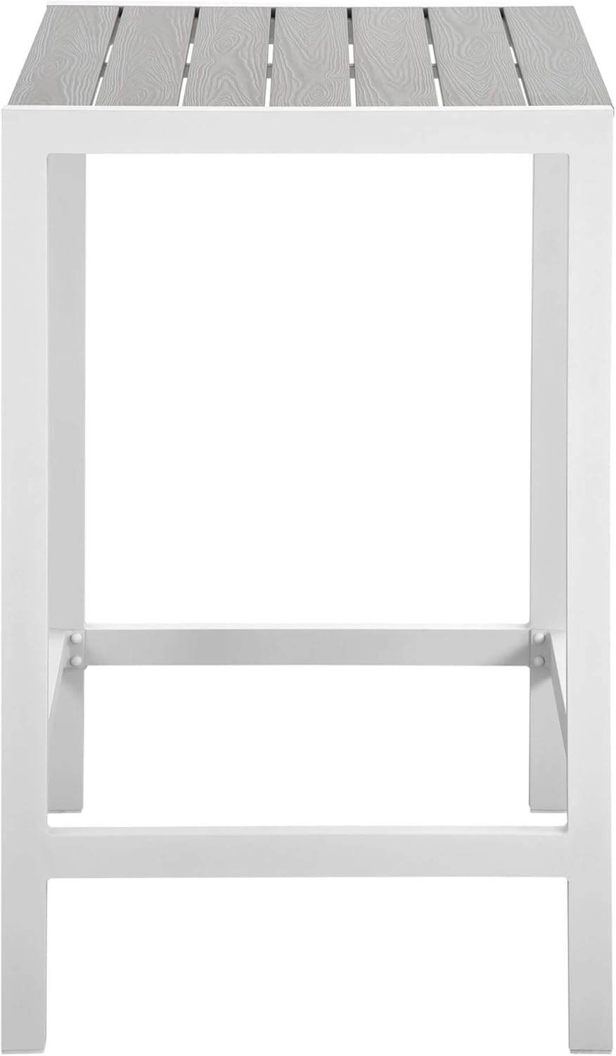 Ergode Maine Outdoor Patio Bar Table - White Light Gray: Garden & Outdoor