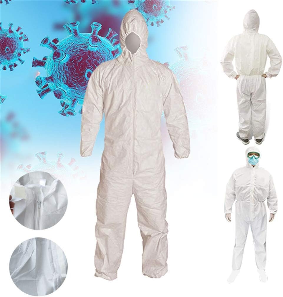 LiLiMeng Protective Isolation Gown White Disposable Isolation Clothing Protective Clothing Coveralls Suit…