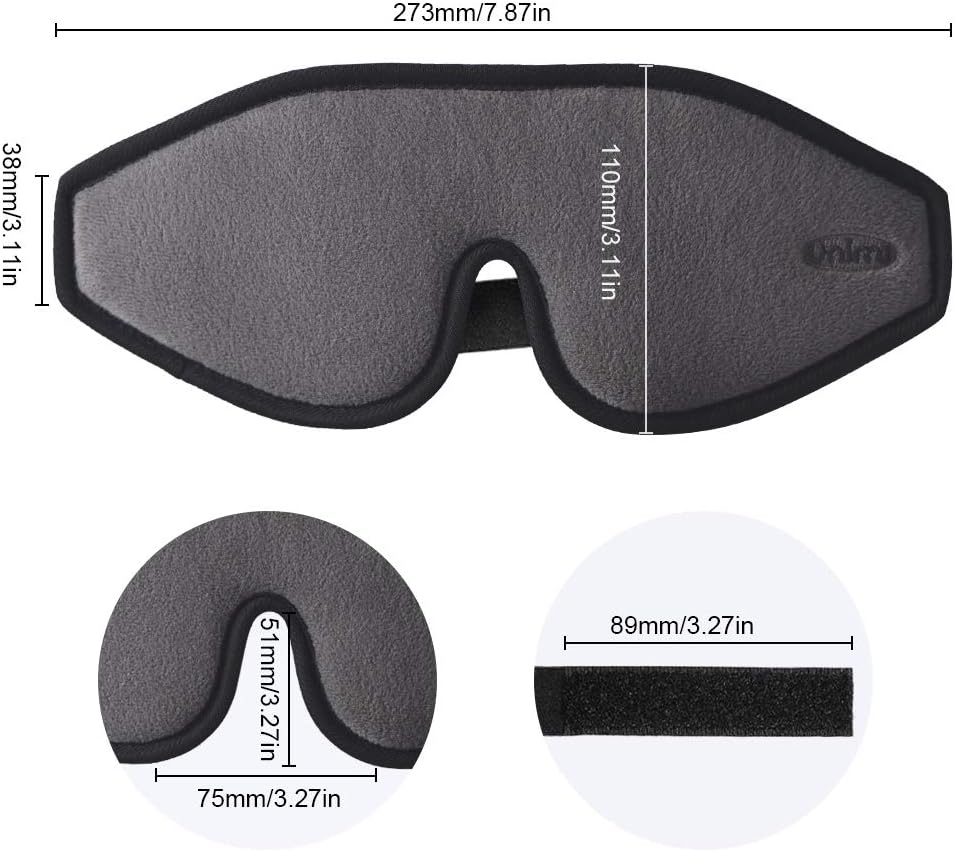 Eye Mask for Sleeping, Unimi 3D Contoured Sleep Mask for Women Men, Super Soft and Comfortable,100% Blockout Light 3D Eye Cover & Blindfold for Travel, Shift Work, Naps (Grey) …: Health & Personal Care