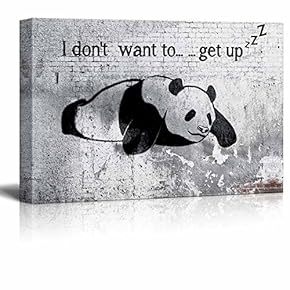 Lazy Panda Painting on Shabby Wall