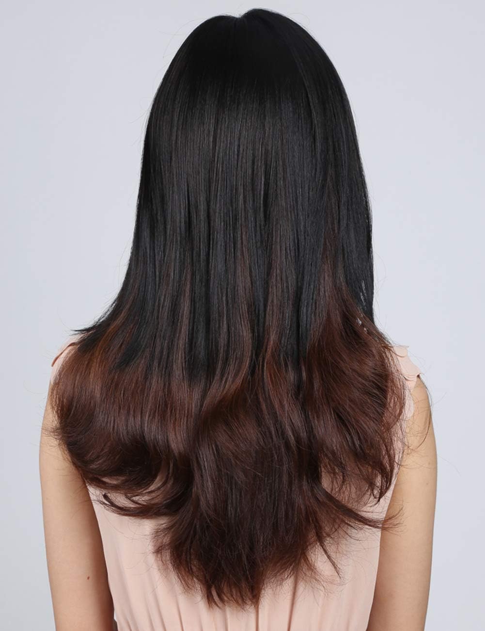 Side-Part Straight Topper Clip in Forehead Hairpiece with Bangs for Women with Thin Hair 4# Dark Brown, 12 inch (Pack of 1) - Image 4