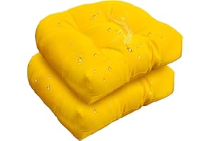 TESICA 18" x 18" Outdoor Indoor Rocking Chair Cushion Replacement Cushions Yellow Seat Pads Patio Chair Seat Pads for Porch, Garden