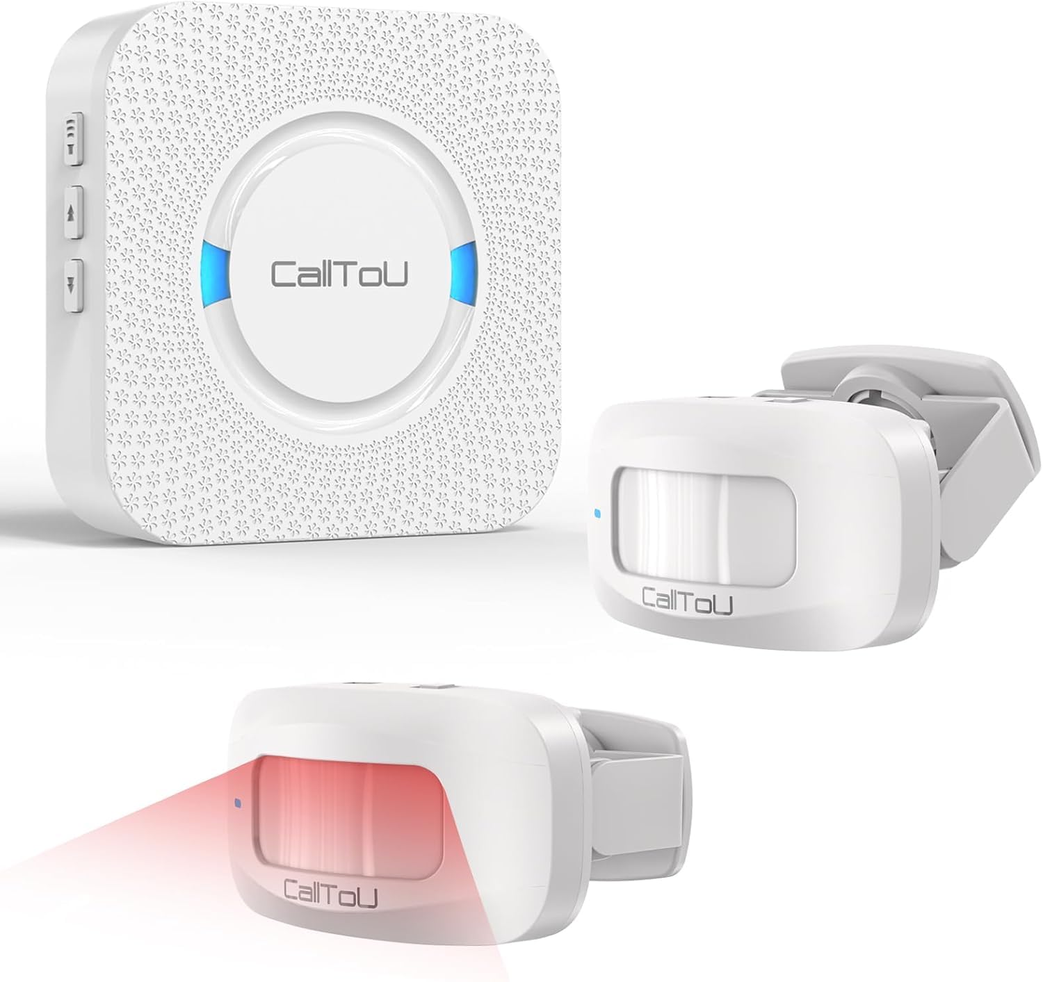 CallToU ワイヤレスチャイム 人感センサー 玄関用 店舗用 150M受信 低電池アラート機能 配線工事不要 5段階音量調節 38種類呼び出し音 人感センサーチャイム 店舗/玄関/介護施設対応 防犯センサー 赤外線センサー搭載 受信機1個 送信センサ2個 の商品画像