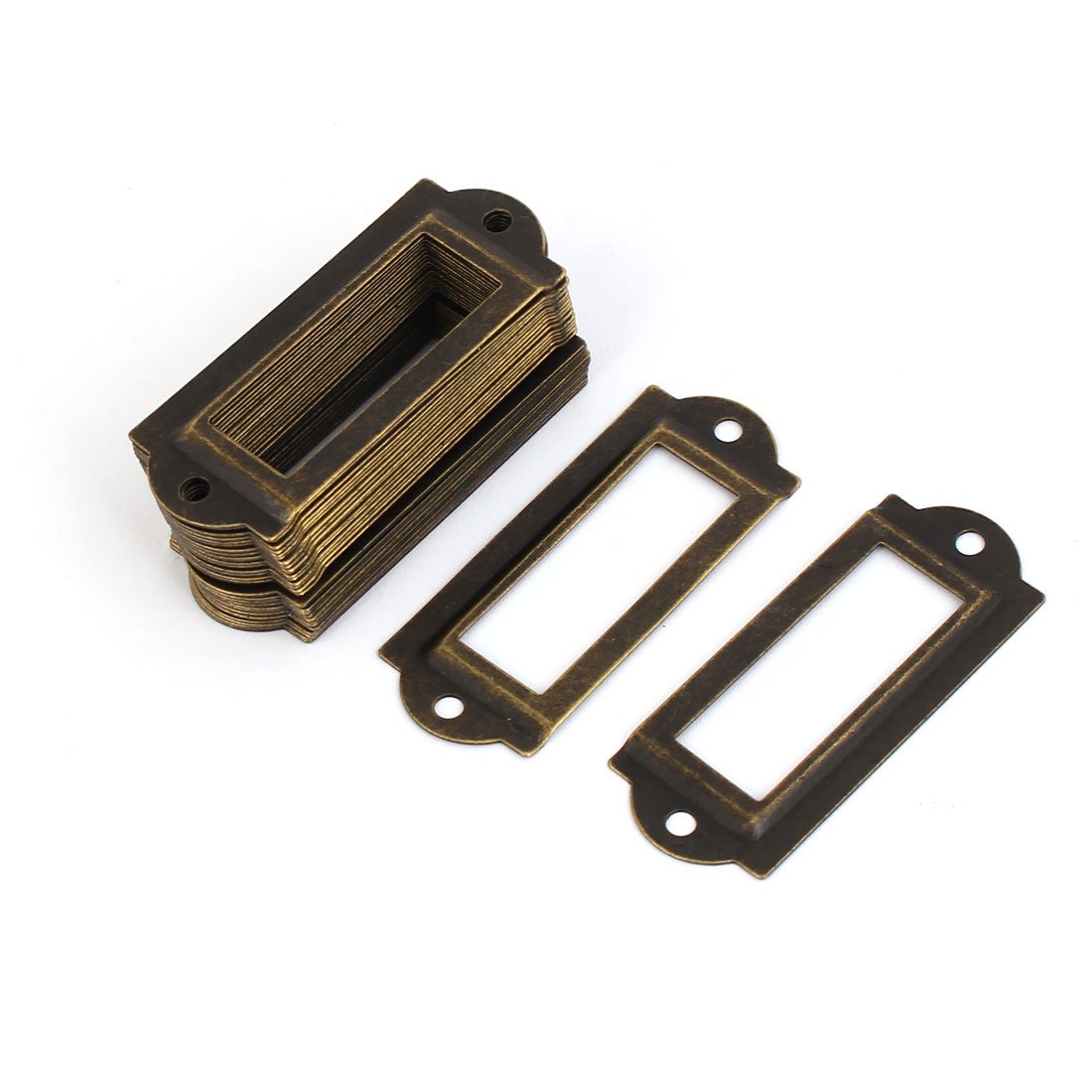 Sourcingmap File Drawer 59 x 23mm Label Tag Name Card Holder Bronze Tone 30pcs