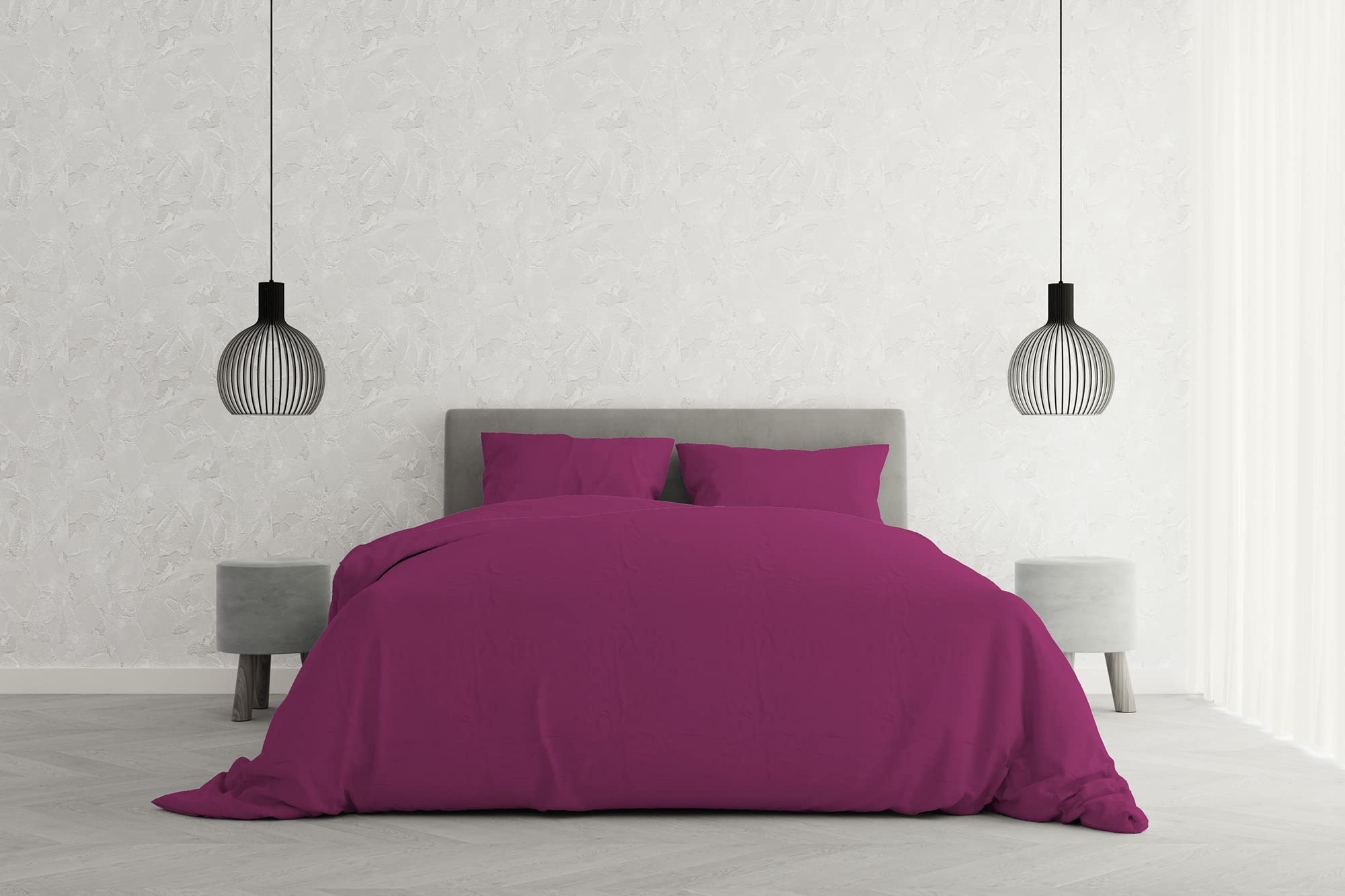 Italian Bed Linen Elegant duvet cover set,fuchsia,double, Microfiber — image 1