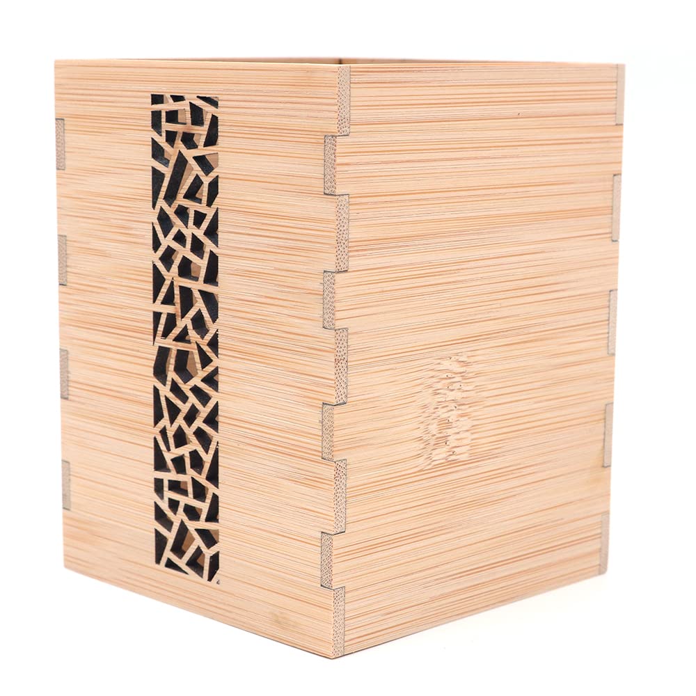 CENPEK Creative Design Japanese Garden Style Bamboo Wood Desk Pen Pencil Holder Stand for Office School