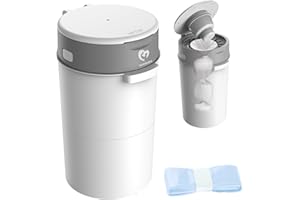 Bellababy Diaper Pail, Upgrade Baby Diaper Bin with Double Odor Locking, Includes 1 Refill (270 inches/pcs), Compact Design for Nursery