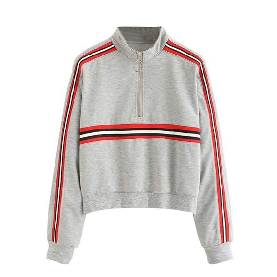 Styledress Sweatshirt Damen,Damen Langarmshirt Reißverschluss Hoodie Sweatshirt Sweatjacke Langarm Pullover Hosenanzug T-Shir