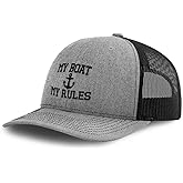 Richardson Mesh Cap Hat Embroidered My Boat My Rules Anchor Captain B Embroidery