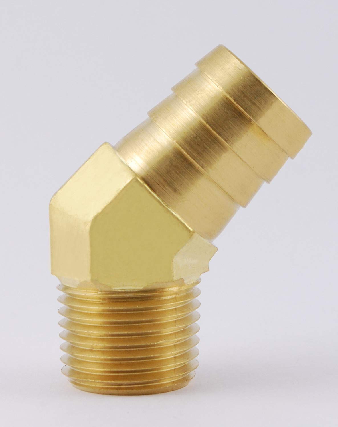 1/2 Hose ID 3/8 NPT Male Barbed Hose/Tubing Fitting 45 Degree Elbow