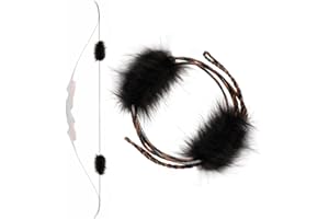 TACHYON ARCHERY Recurve Bow String Silencer for Traditional Longbow and Recurve Bow, Handmade Flemish D97 Rabbit Fur Bowstring 16 Strands