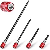 Drill Bit Extension 2/4/6/12’’, Magnetic Bit Holder 4 Pcs, Drill Extension Bit Holder 1/4’’ Hex, Bit Holder for Impact Driver