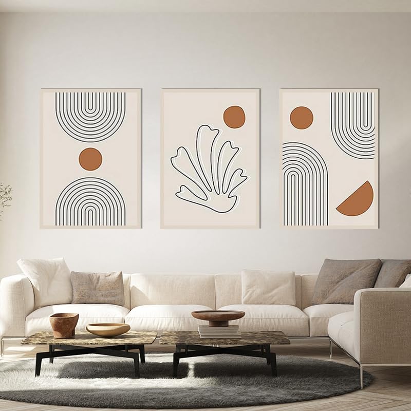 QPLGTU Geometric Abstract Poster Set, Plant Art Decoration Pictures, Printed Posters on The Background Wall of The Living Room and Bedroom, Frameless (Style 6, 30x40cm*3) — image 1