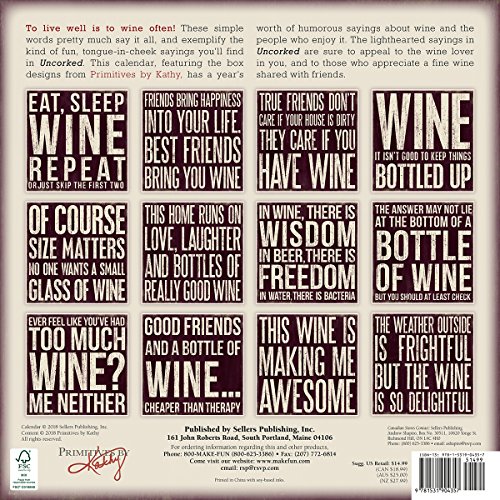 Uncorked Wine & Words 2019 Wall Calendar