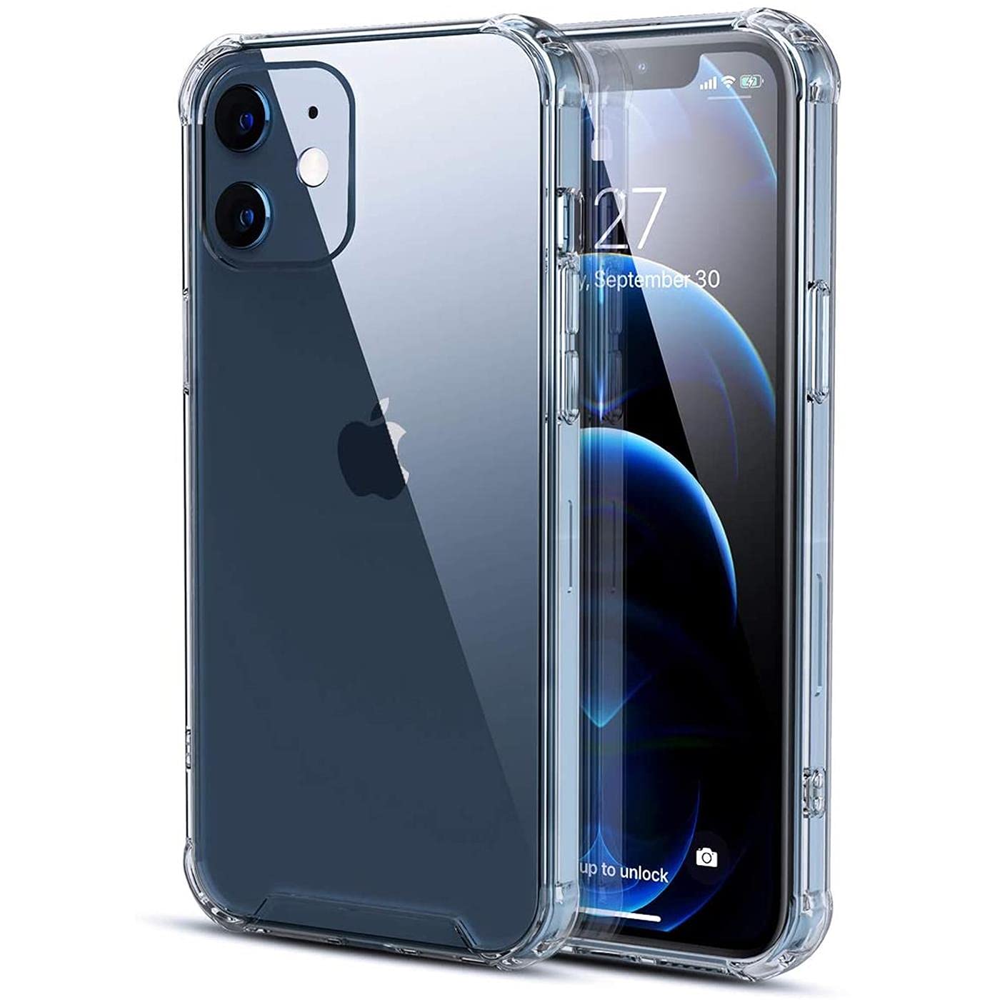Verco Cell Phone Case for iPhone 12 Mini Case [5.4 inch], Anti Shock Protective Case for iPhone 12 Mini Case Transparent [Robust Flexible Silicone] - Clear