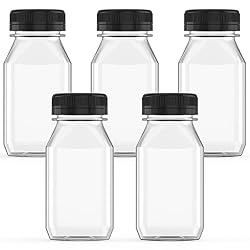 Hulless 5 Pcs 8 Ounce Plastic Juice Bottle Drink