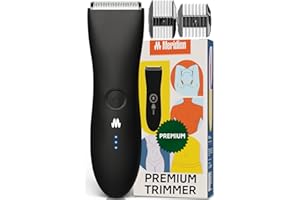 MERIDIAN The Trimmer Premium - Body Hair Trimmer & Electric Shaver for Men and Women for Pubic Hair, Chest, Legs & Bikini Line, Waterproof & Rechargeable, Onyx