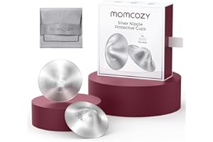Momcozy 999 Silver Nursing Cups Original Perforated Breathable Design, 999 Silver Nipple Cover for Breastfeeding Essential,Nipple Shield for Nursing Newborn, Metal Nipple Shields, Regular Size