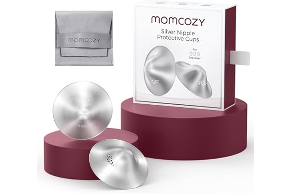 Momcozy 999 Silver Nursing Cups Original Perforated Breathable Design, 999 Silver Nipple Cover for Breastfeeding Essential,Ni