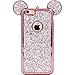 iPhone 6s Case, MC Fashion Sparkle Bling Glitter 3D Mickey Mouse Ears Soft Protective Rubber TPU Case for Apple iPhone 6/6s - Rose Gold