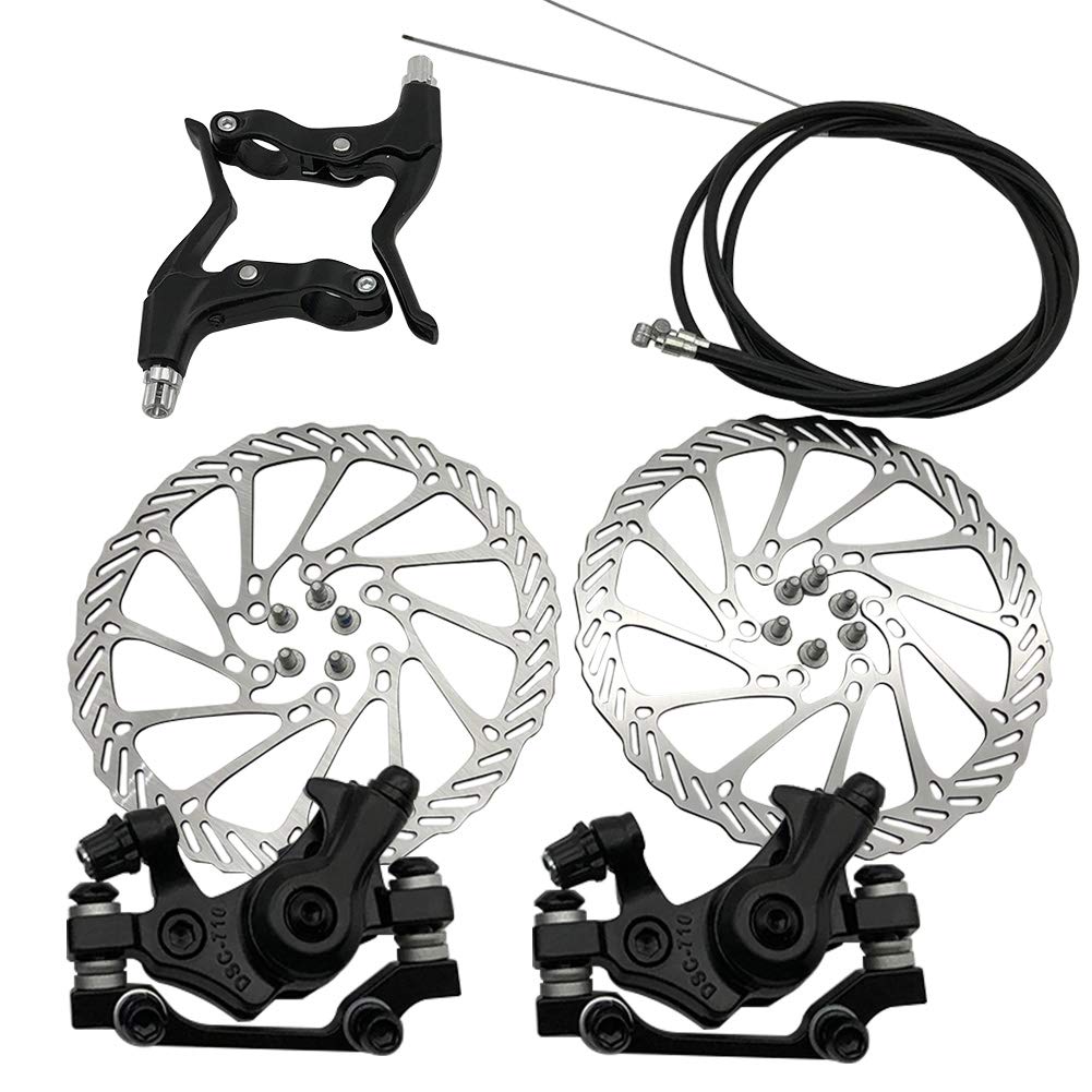 HilMe 2pcs Bike Disc Brake Front Rear Disc,160 mm Rotor Brake Kit,12 Screws,2 Brake Handle,Cable Kit,for Mountain Road Bike Riding Bicycle Parts