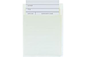 Jot & Mark Library Kit with 100 Book Card Pockets and Catalog Checkout Cards | Perfect for creating School Classroom, Church, Social Group and Personal Libraries