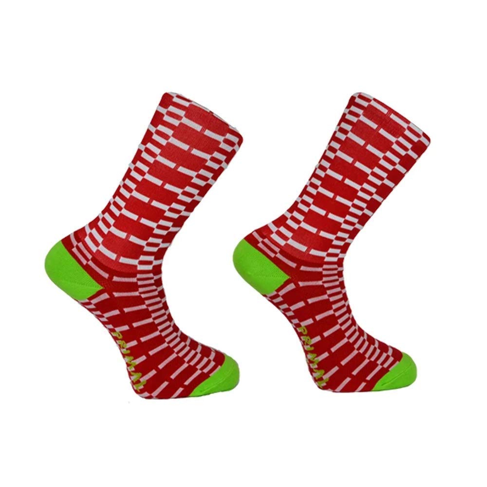 Primal Europe Cycling Socks. Red and White Crosstech. Bike Socks. Small/Medium (4-7)