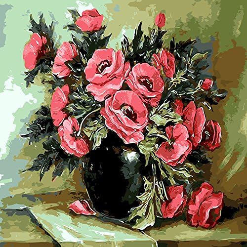 Frameless Cuadros Wall Pictures For Living Room Acrylic Oil Painting By Numbers Drawing Gift Decoration Pictures Flower