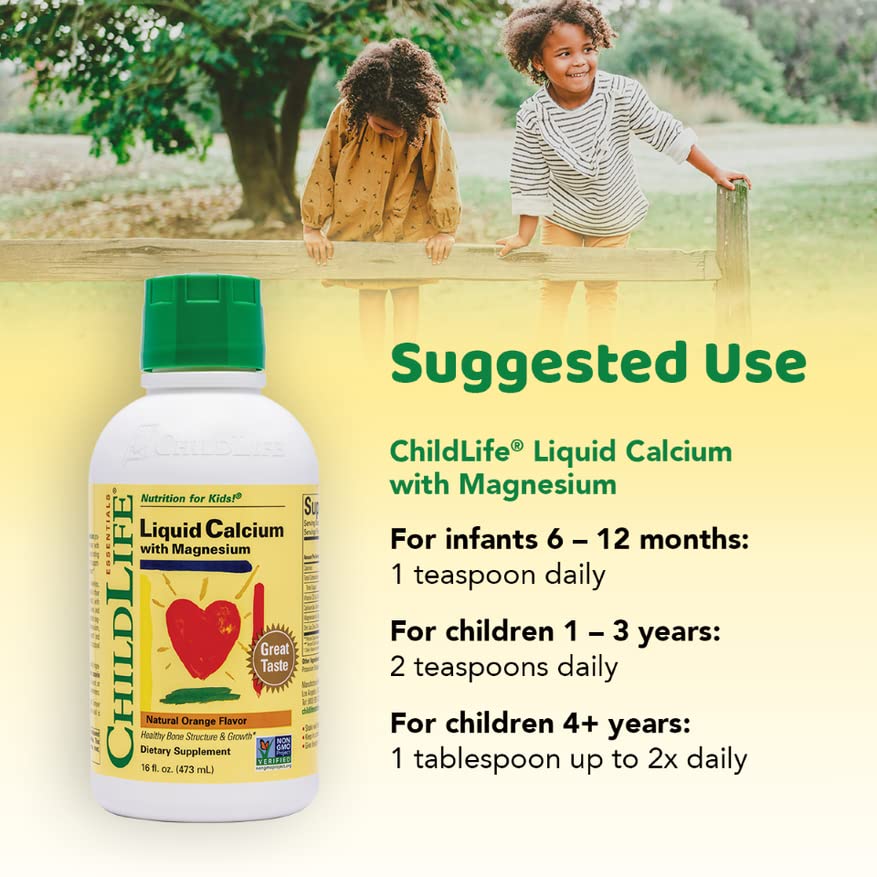 ChildLife Essentials Liquid Calcium Magnesium Supplement Supports