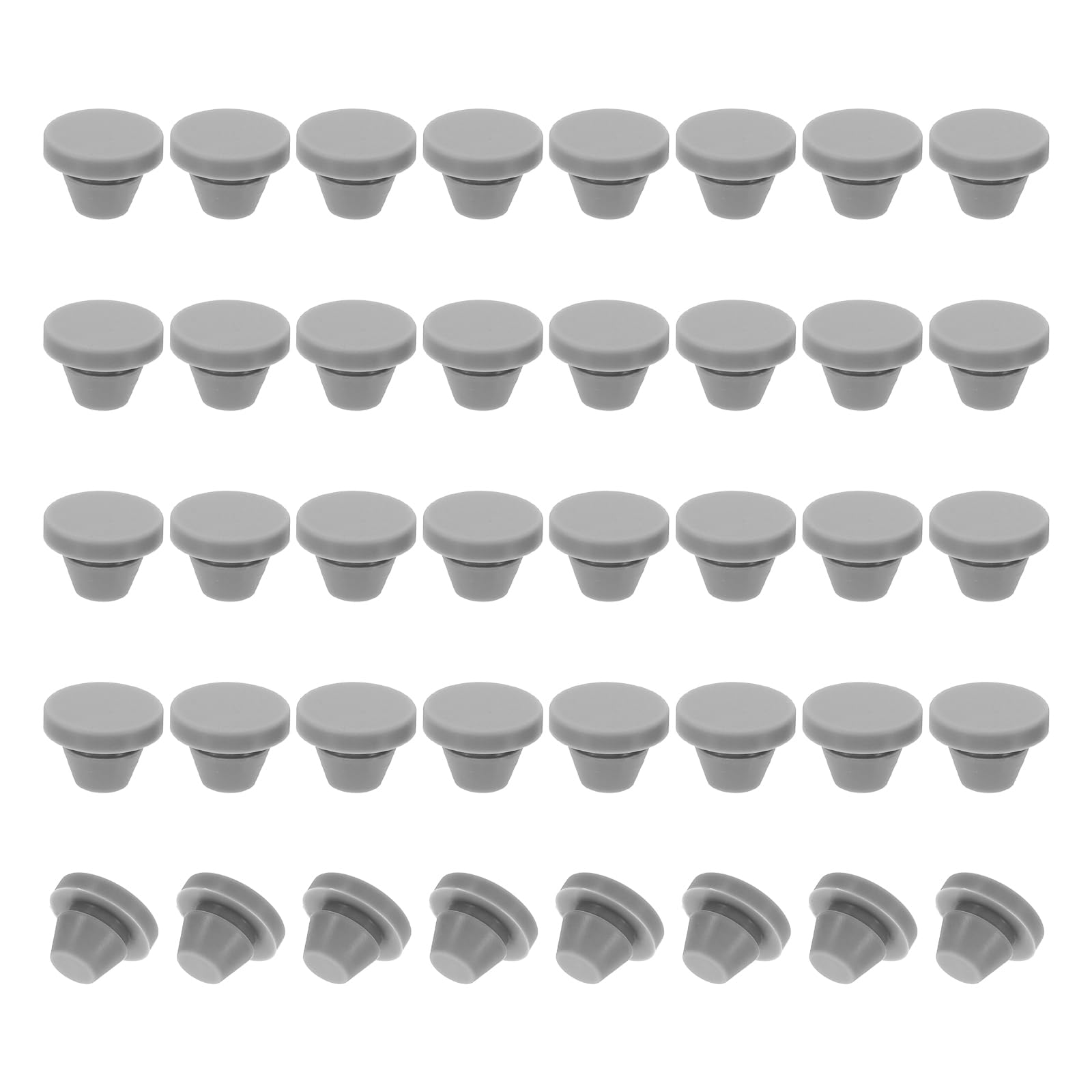 PATIKIL 8mm Diameter Silicone Hole Plug, 40 Pcs Round Snap in Type Locking Furniture Button Protective Cover Cap Head Fit for 8-8.5mm Hole for Seal Bulkhead Cylinder Hole, Grey โ image 1