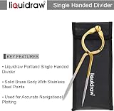 Liquidraw Portland Course Plotter with Marine Protractor and 8" Brass Divider view 5