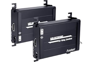 ANSTEN HDMI Over Coax Extender 984 FT Ultra-Long Range via Coaxial Cable, HDMI Transmitter and Receiver, HDMI Extender Support 1080P Full HD Signal Lossless No Delay, for DVR(Black)