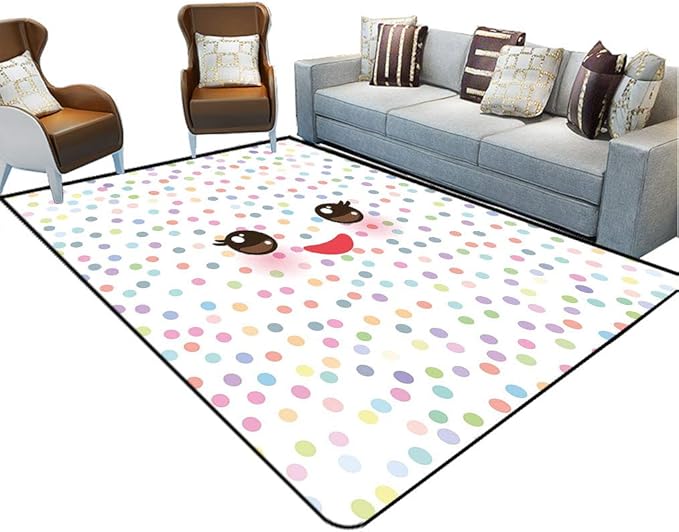 Eyelash Microplush Area Rugs, Kawaii Funny Muzzle with Pink