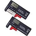 ZUFECY Battery Tester Checker, Digital Display Battery Tester Checker for 9V 1.5V, AA AAA C D Button Cell Batteries Checker, Small Volt Checker for All Batteries DT168 Pro - 2 Pack