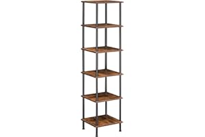 HOOBRO 6-Tier Corner Shelf, Corner Square Rack Display Shelf, Tall Storage Rack Plant Stand, Corner Bookcase for Small Spaces