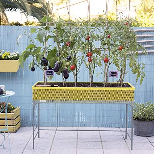 Huerto urbano de metal Green Passion 120x57x80 cm.Color amarillo ...