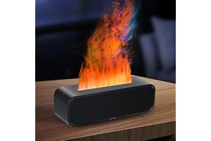 EGCUQ 7Color Flame Diffuser, Bonfire and Fireplace 10.7"3"3.1" (Black)